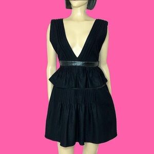 Louis Vuitton Black V-Neck Mini Dress